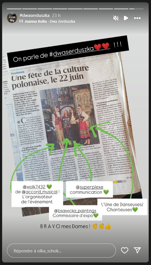 Instagram DNA article 14 Juin - annonce du Spectacle
