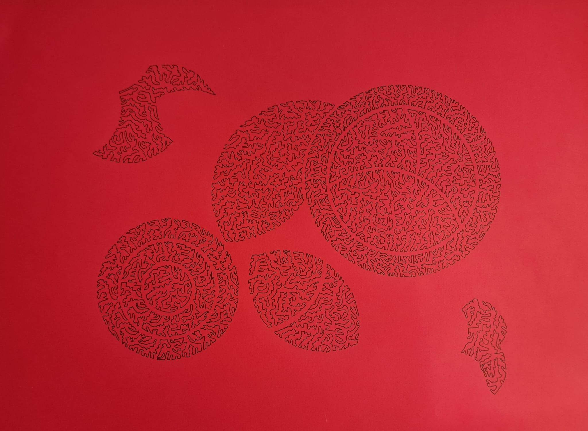 Oeuvre de Krzysztof Urbaniak. Granice pajacyzmu -Limites du clownisme. 50 x 65 cm. Ink on paper.