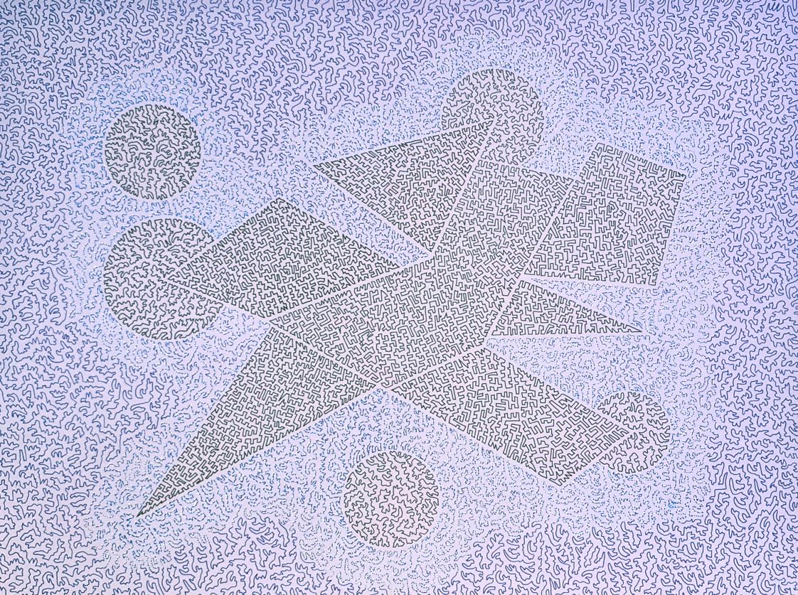 Oeuvre de Krzysztof Urbaniak. Visual Disturbance - Perturbation visuelle. Zaburzenia widzenia. 65 x 50 cm, ink on paper.
