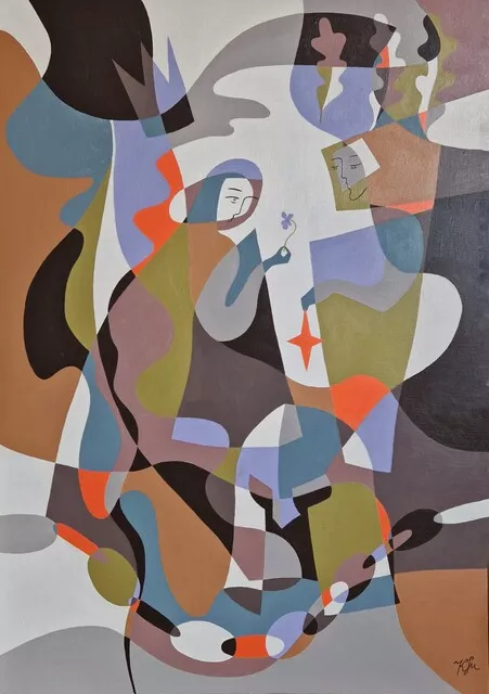 Oeuvre de l'artiste : Kinga Su : Endeavor to perceive 2023 70 cm x 100 cm acrylic on canva